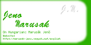 jeno marusak business card